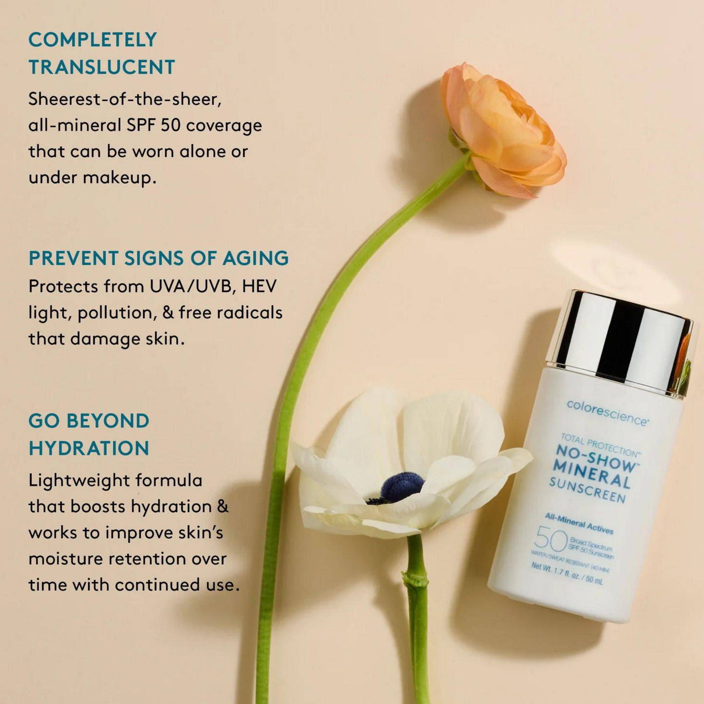 Total Protection™ No-Show™ Mineral Sunscreen SPF 50 | Colorescience®