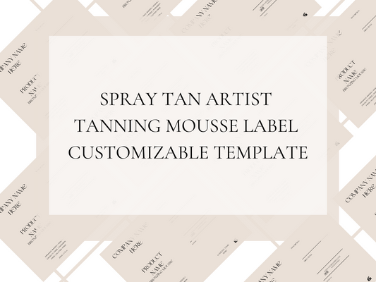 Tanning Mousse Label Template